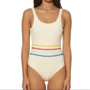 DOLCE Vita Embroidered Cream One Piece Swimsuit